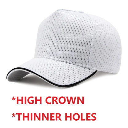 Big Head Plus Size Summer Mesh Baseball Cap for Men Women Trucker Breathable Hat Adjustable for Outdoor Sports Running