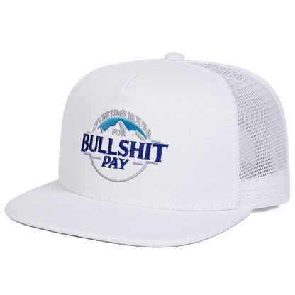 Unisex BULLSHIT PAY Embroidery Hip-hop Net Hats Spring Summer Outdoor Adjustable Sports Casual Baseball Caps Sunscreen Hat Cap