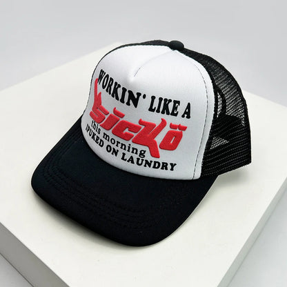 Kšiltovky ve stylu amerických kšiltovek s potiskem Cruise Anime New Letter Mesh Trucker – sluneční, prodyšné baseballové kšiltovky pro muže i ženy, univerzální módní kousek