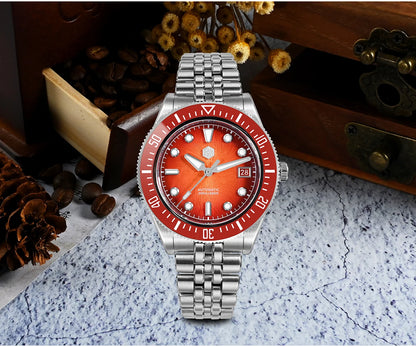 San Martin 37.5mm 40mm Men Diver Watch Miyota 9015 Enamel Dial Luxury Automatic Mechanical Wristwatch Waterproof 200m SN0148