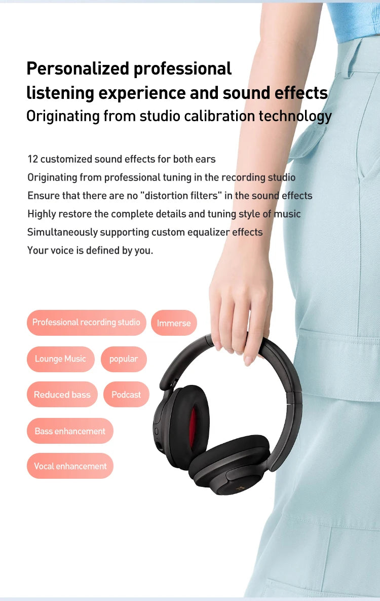 Cuffie wireless Bluetooth con cancellazione del rumore 1MORE SonoFlow S 42dB ANC Audio Hi-Res 90H di autonomia headset over-ear