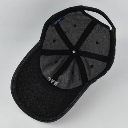 Fashion NYC broderede denim-snapback-baseballkasketter, justerbare, til udendørs brug, casual, til voksne, vaskbare, til sport og golf, solhatte