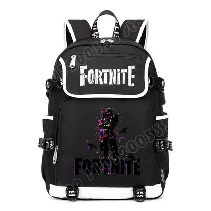 Zaino Fortnites di grande capienza, borsa a tracolla casual con porta USB, unisex, in stile anime, zaino scolastico per studenti, nuovo e alla moda, regalo di cancelleria