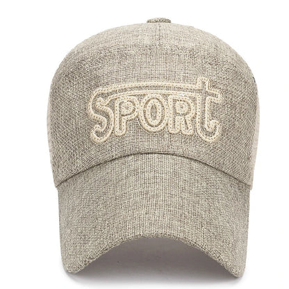 New Fashion Outdoor Sport Baseball Cap Casual Snapback Hats linen mesh fabric embroidery Suitable for spring  summer and autumn