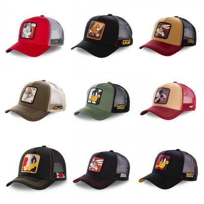 Hot Sale Unisex Anime Cartoon Cap High Quality Embroidered Patch Draw Baseball Cap Male Female Trucker Hat Mesh Hats Sun Hat