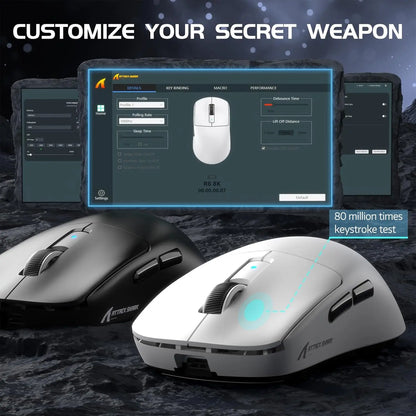 Ratón gaming inalámbrico ligero Attack Shark R6, ratón para ordenador con sensor PAW 3950Max y Nordic 52480, sondeo de 8KHz
