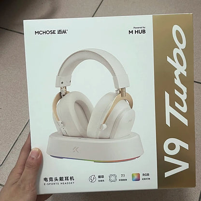 MCHOSE V9 Turbo Wireless Charging Gaming Headset Over-Ear Four-Mode with Microphone Professional Esports Headphones