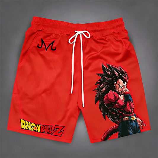 Vintage Dragon Ball  Goku Super Saiyan 4 Majin "M" Mark 3D Print Shorts 2026 Summer Unisex Oversized Y2K Retro Anime Streetwear