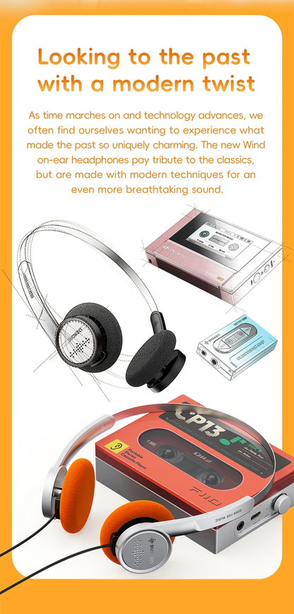 Snowsky/FiiO Wind 3.5mm ON-Ear Headphones for Recording Gaming with Microphone, 40mm Diaphragms driver, HiFi Sound