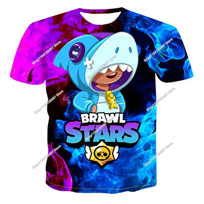 Newest 2026 Brawl Stars 3D Print Tops Cartoon Children Short Sleeve T-shirt Summer Popluar Men Funny Tees