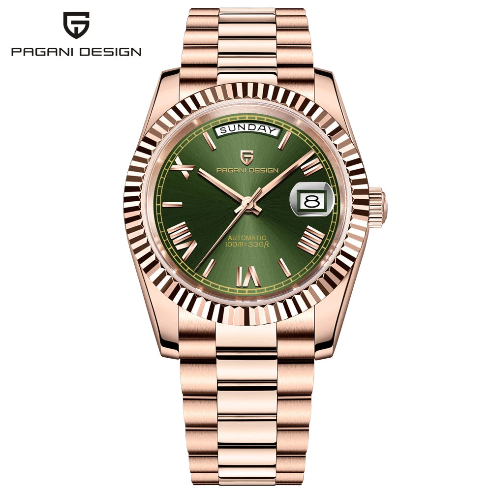 2025 New PAGANI DESIGN Men's Watch DD36 Rose Gold Luxury Automatic Watch For Men Mechanical Wristwatches Sapphire Mirror Clock