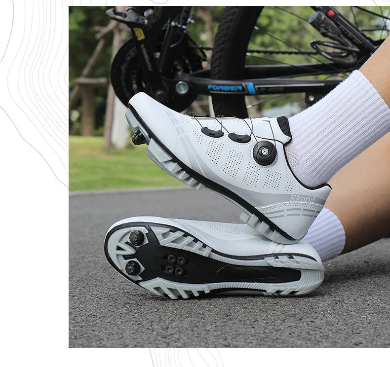 Men Cycling Shoes Road Bikes Women Racing Competition Self-Locking Speed Cycling Sports Shoes Women Spd Cleats Cycling Shoes