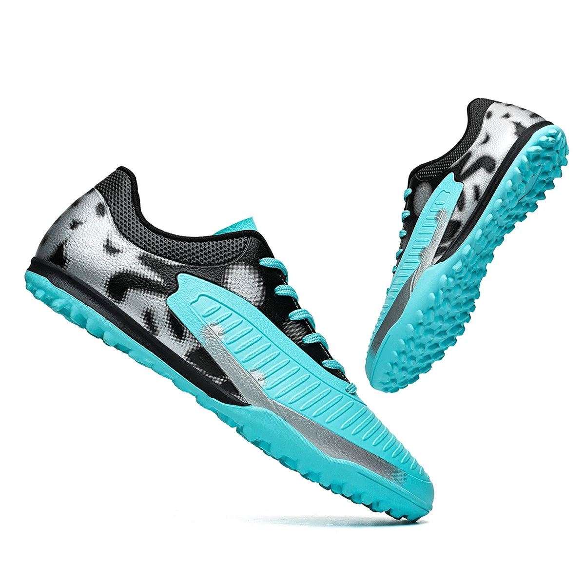 Chaussures de football TF pour adultes, économiques, en tissu PU mélangé, crampons en caoutchouc durables, antidérapantes, pour les passionnés de football amateur.
