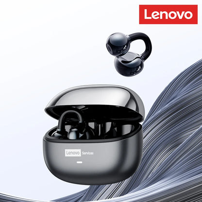 Auscultadores Bluetooth sem fios Lenovo LE302 6.0 com longa autonomia, auriculares desportivos com clip de orelha, som estéreo HIFI e cancelamento de ruído