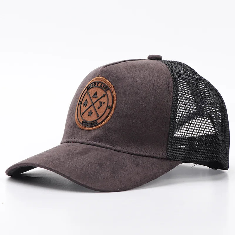 Letní síťovaná baseballová čepice pro ženy a muže s písmenkovou nášivkou, snapbacková čepice, ležérní, prodyšná, unisex, street, hip hop, trucker čepice