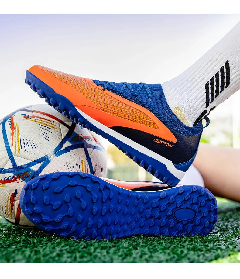 Botas de fútbol para hombre, tacos de exterior transpirables para adultos, antideslizantes, zapatillas deportivas de fútbol con tacos largos para entrenamiento y partido, cómodas para chicos