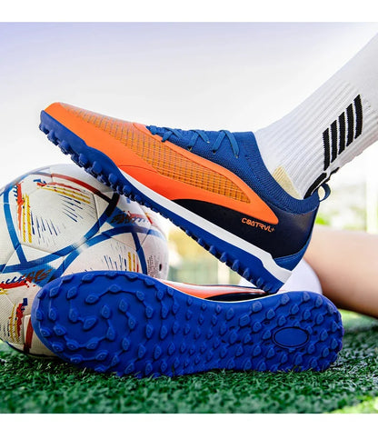 Botas de fútbol para hombre, tacos de exterior transpirables para adultos, antideslizantes, zapatillas deportivas de fútbol con tacos largos para entrenamiento y partido, cómodas para chicos