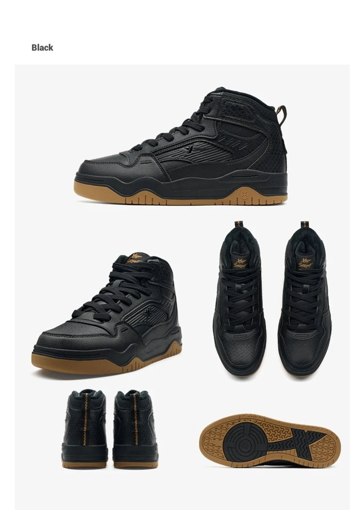 Xtep Cotton Shoes for Men, Street Style, Shock Absorption, Soft Strong Wrapping, Rebound Leisure Outdoor Sneakers 875319370003