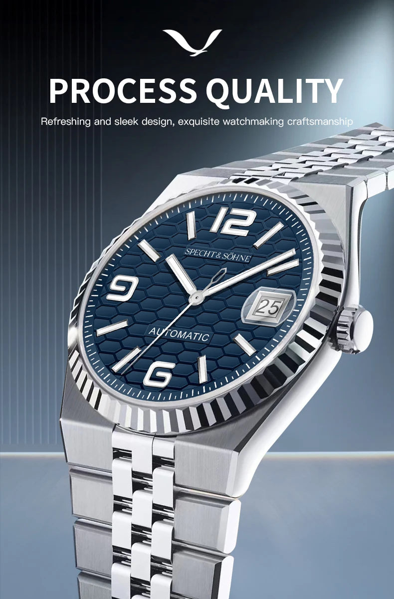 Specht & Söhne New Men's Watches Miyota 8215 Automatic Mechanical Wristwatches Stainless Steel Watch Men's Watch 37MM