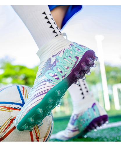 Miesten ja naisten jalkapallokengät ulkokäyttöön, pitävät nappulakengät jalkapallokentälle, ultrakevyet futsal-lenkkarit, TF/FG-piikkipohjaiset jalkapallokengät