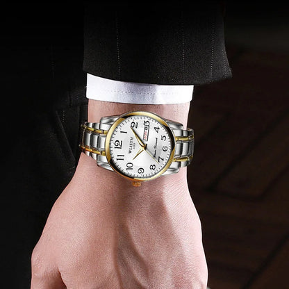 Relógio de luxo para mulher, relógio de quartzo, relógio de pulso digital, à prova de água, com calendário e visor iluminado; estilo moderno e profissional, adequado também para homens.