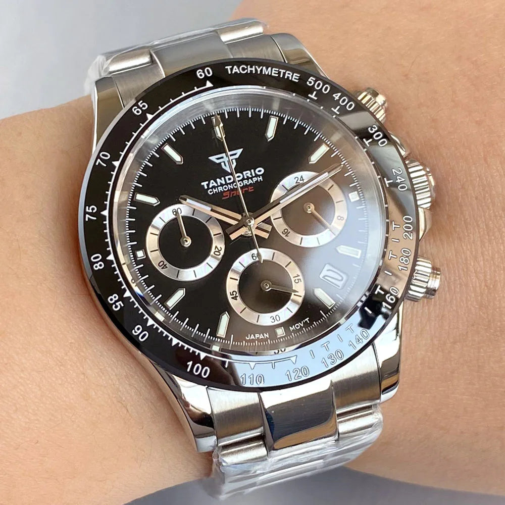 Luxuriöse VK63 Herrenuhr mit Quarzwerk, Business-Chronograph, 39mm, Stahl/Roségold, Datum, leuchtendes Zifferblatt, voll funktionsfähiger Chronograph