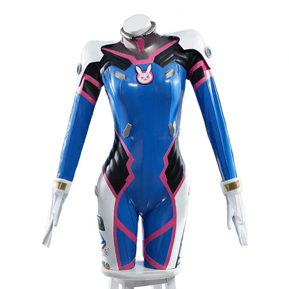 Game Overwatch Dva Song Hana Cosplay Costume Women Cute Elasticity Leather Jumpsuit Zentai Suit Halloween Carnival Party Clothes