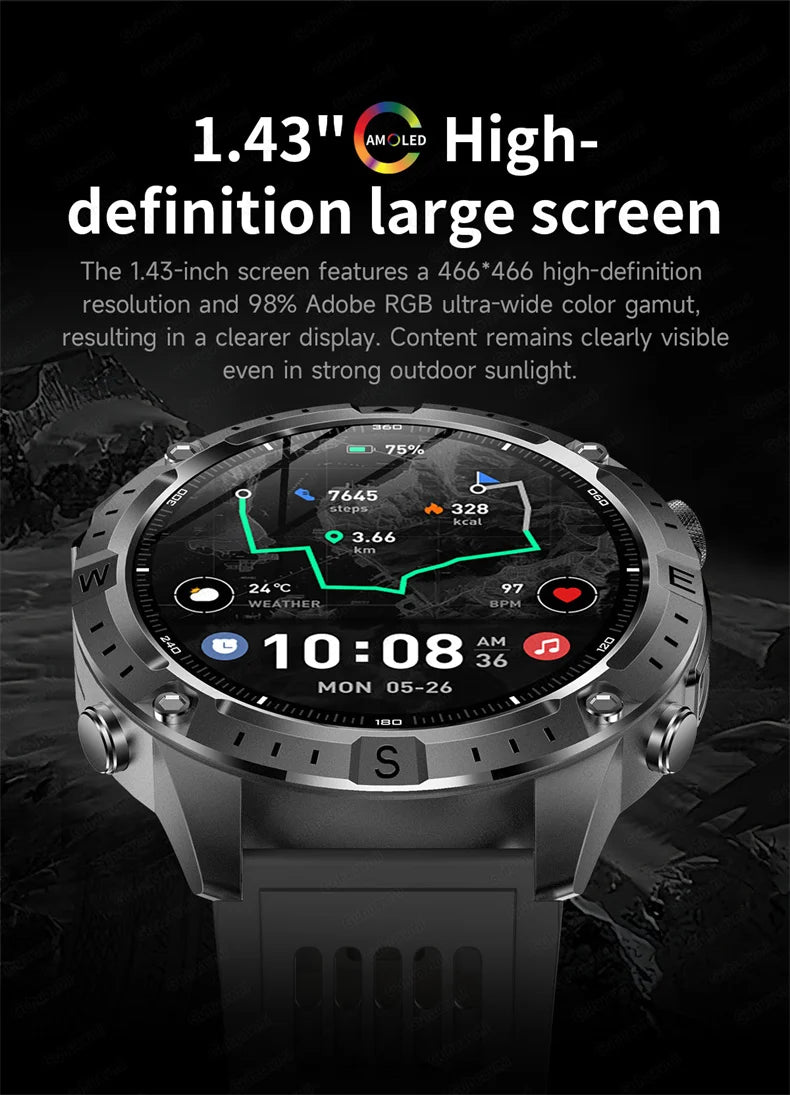 Smart Watch Men GPS Track High End watch Swim Waterproof Watches six axis sensor Sports 2GB Memory GPS Map Compass Smartwatch