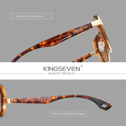 KINGSEVEN  Small Round Sunglasses Men Polarized Women Eyewear Retro Style Luxury Travel Glasses Shades UV400