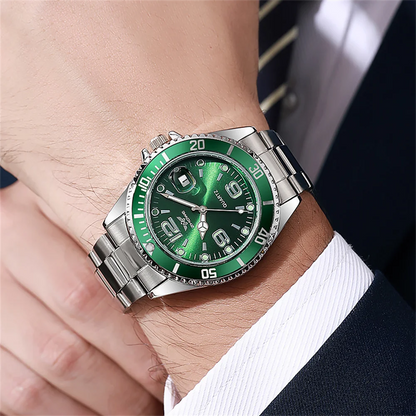 Luxury stainless steel men’s watches – Quartz watch with date display, professional and sporty style, on-trend