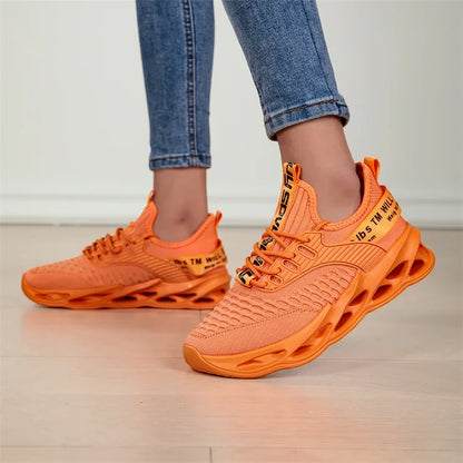 Rosa fritidssneakers för damer och herrar Blade-skor storlek 46 Lätta, andningsbara löparskor för herrar Sportiga sneakers i mesh