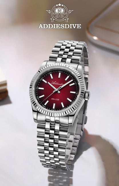 Orologio da uomo ADDIESDIVE AD2073 nuovo, vetro zaffiro, 36mm, VH31, quadrante sunburst, quarzo, impermeabile 10Bar, da immersione, luminoso
