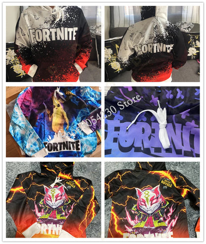 Mikina s kapucí Fortnite s 3D potiskem, plus size, mikina s kapucí / tričko pro děti, módní streetwearová mikina, ležérní bunda