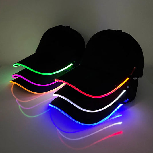 Modieuze lichtgevende baseballpet met LED-verlichting, hiphop-pet voor bar en club, fluorescerende hoed voor heren en dames, DJ-dansaccessoire en kostuumprop