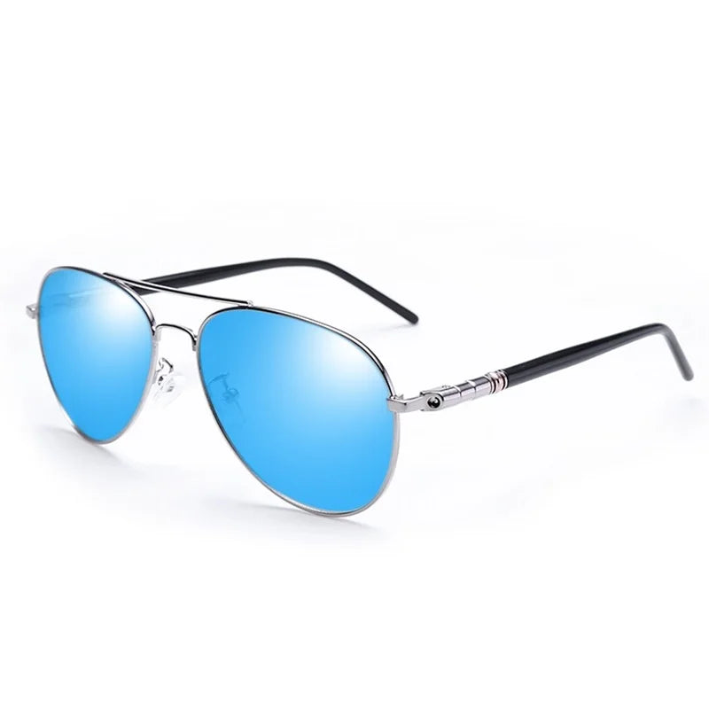Polariserede solbriller til mænd og kvinder, farvede reflekterende briller, solbriller til bilkørsel, sorte unisex-pilotglas, UV400