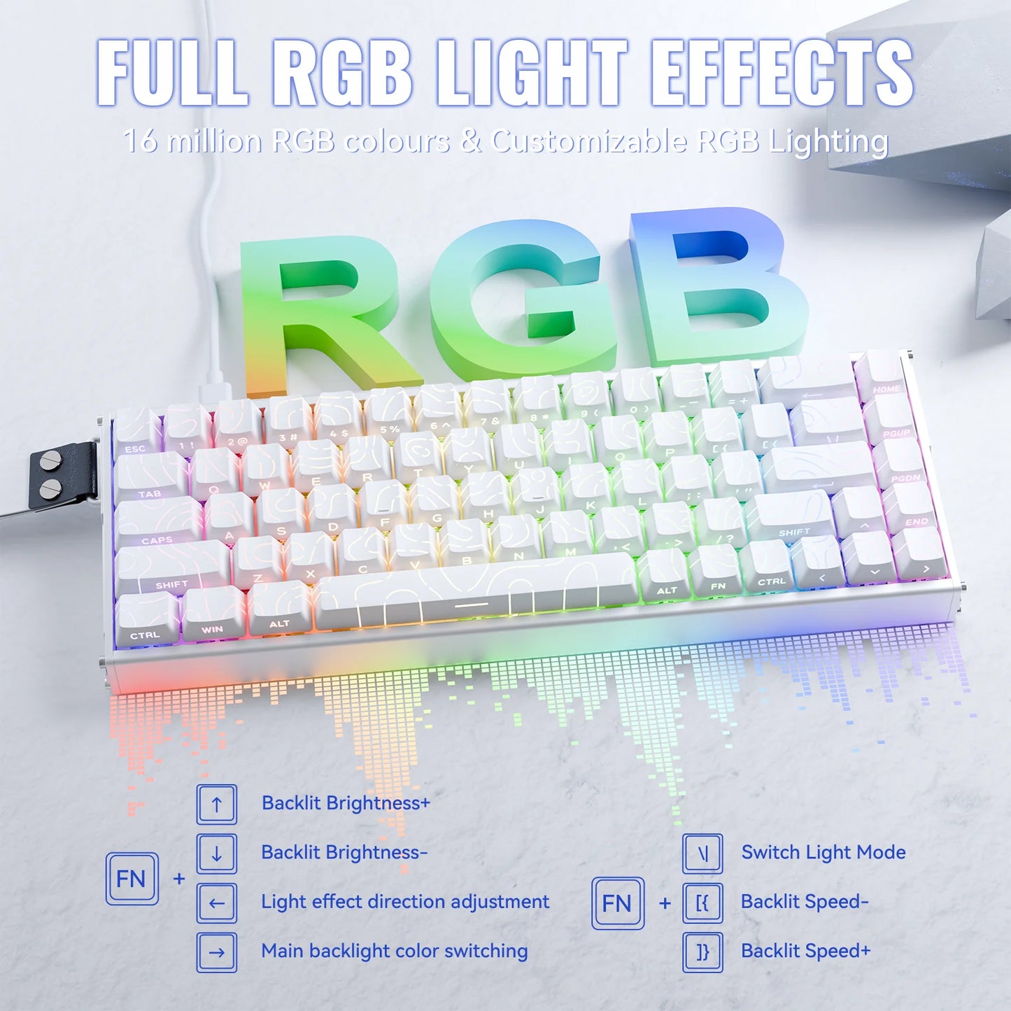 Teclado de aluminio ATTACK SHARK X68MAX HE Rapid Trigger con interruptores magnéticos 60% con cable, teclado magnético 8KHz con precisión RT de 0.005mm