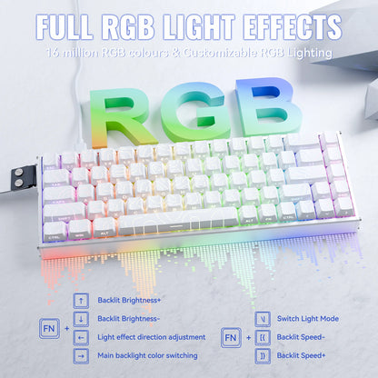 Teclado de aluminio ATTACK SHARK X68MAX HE Rapid Trigger con interruptores magnéticos 60% con cable, teclado magnético 8KHz con precisión RT de 0.005mm