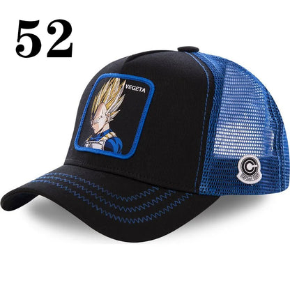 Dragon Ball DRAGONBALL síťovaná čepice, kreslená síťovaná čepice, pánská a dámská baseballová čepice, módní čepice s nášivkou, trucker čepice