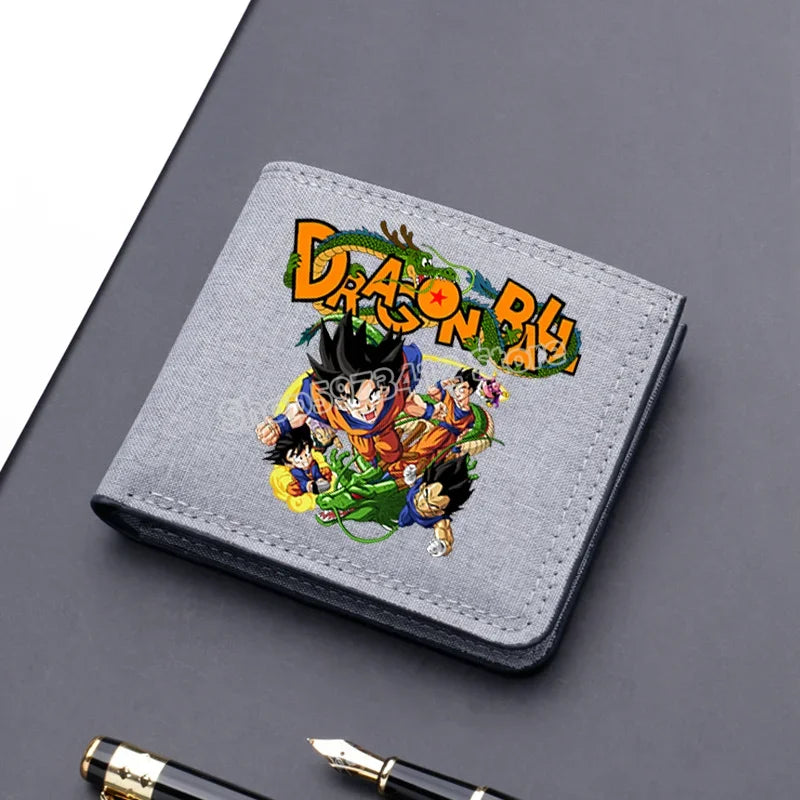 Dragons Ball Wallet Anime Goku Men Short Folding Purse Cartoon Card Holder Kids Coin Photo Case Fashion Pocketbook Birthday Gift