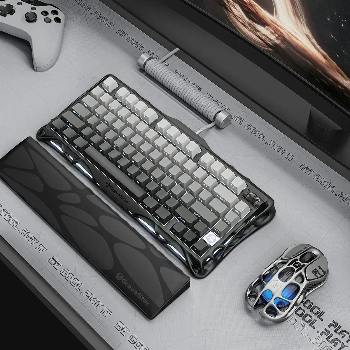 GravaStar Mercury K1 RGB Mechanical Keyboard Hot Swappable Gaming Keyboard Linear Switches RGB Wireless Gaming Keyboard