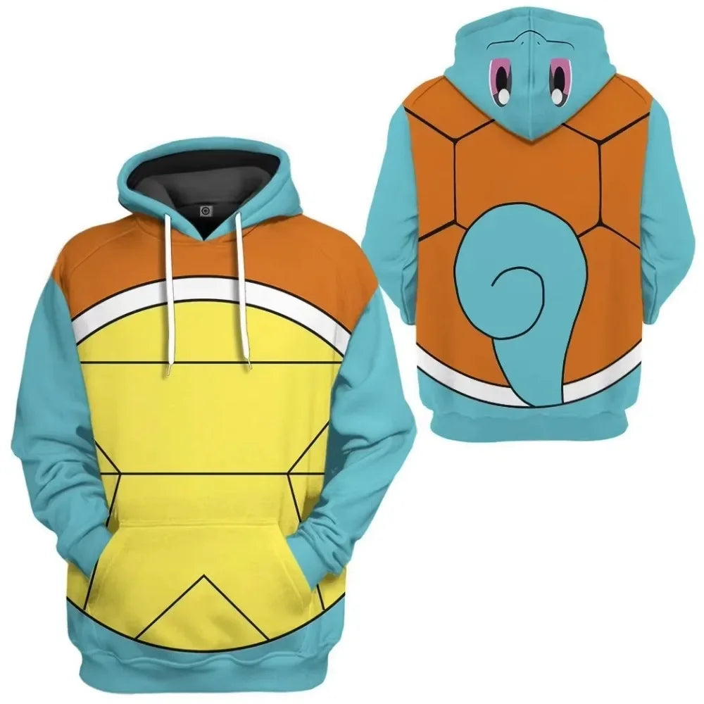 New Pokémon Pikachu Children Printed Top cosplay Hooded Fashion Trendy Casual Long-sleeved Pullover Sweatshirt Birthday Gift