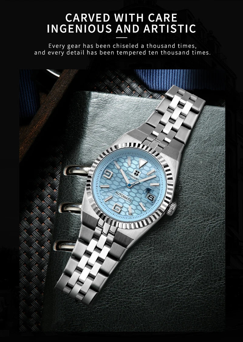 Custom Pilot Watch NH35 Automatic Mechanical Men's Watch Sapphire Crystal Luminous 100M Water Resistant Cushion Case Dive Watch