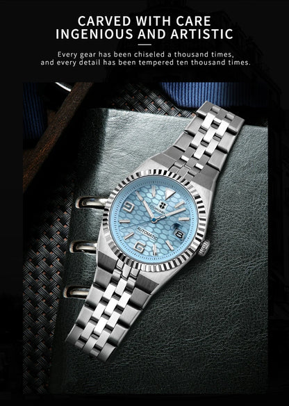 Custom Pilot Watch NH35 Automatic Mechanical Men's Watch Sapphire Crystal Luminous 100M Water Resistant Cushion Case Dive Watch