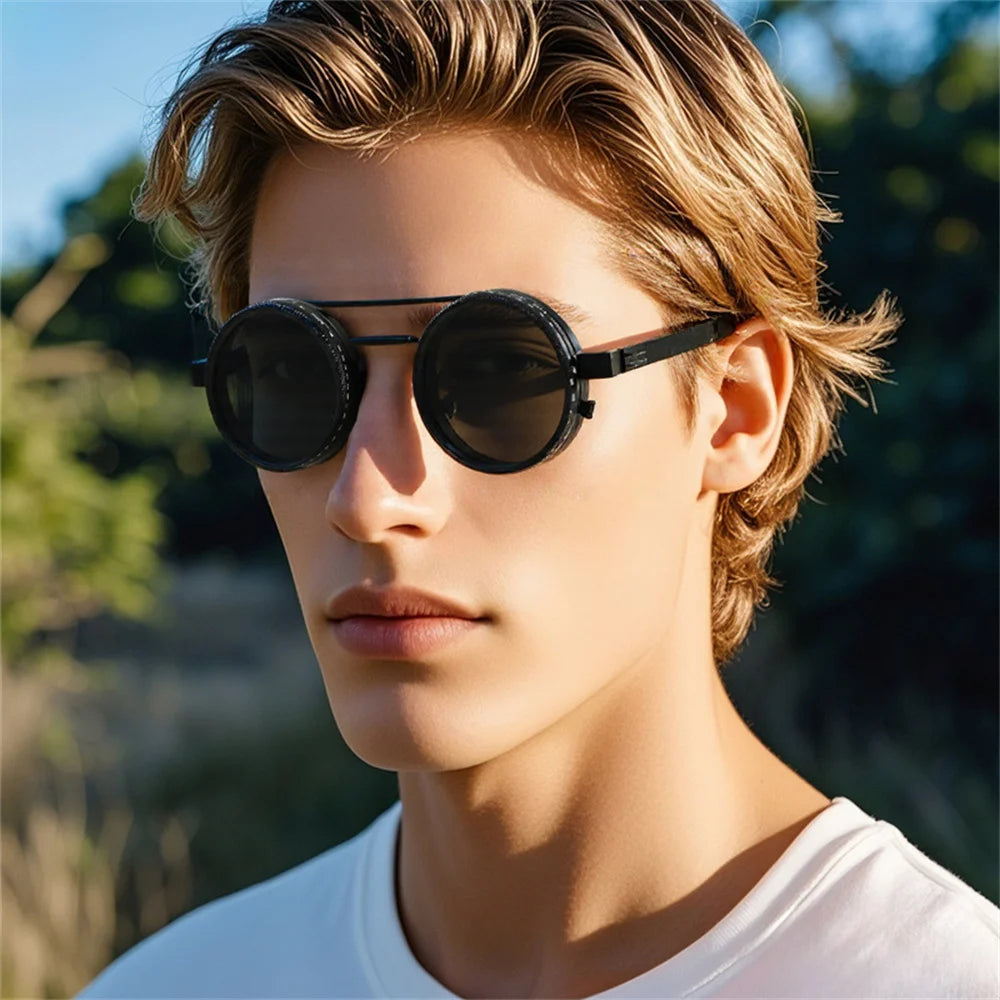 KLASSNUM Adjustable Sunglasses Men Nd Filter Glasses ND9 Speed Dimming Sun Glasses Round Polarized Fishing Driving Eyewear 2026