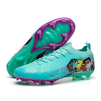 New Men Soccer Shoes FG Non-Slip Long Spikes Football Boots Soccer Cleats Training Shoes Match Ultralight Outdoor Drop Shipping