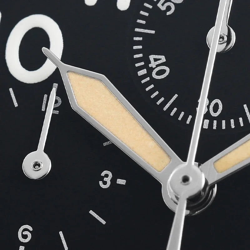 Reloj cronógrafo de cuarzo Militado VK61 VK67, 39 mm, caja de acero inoxidable 316L, 3 esferas, resistente al agua 100M, reloj militar multifunción
