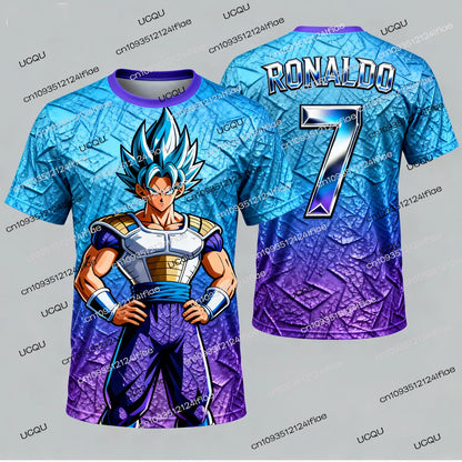 Dragon Ball Z Special Edition Ronaldo No. 7 Football Jersey T-shirt Fan Special Jersey Set KidsVegeta Football Training Uniform