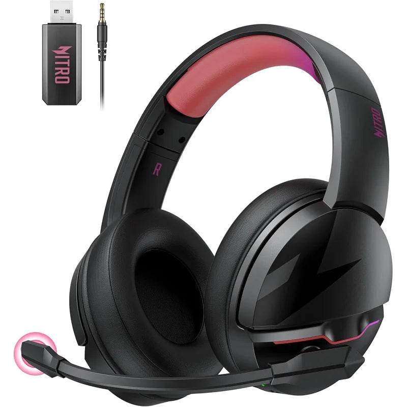 Casque de jeu sans fil Acer K2 pour PS5, PS4, PC, Switch, Bluetooth 5.3+2.4GHz, 100 heures d'autonomie, avec micro à réduction de bruit