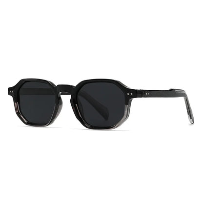 SHAUNA New Polygon Square Men Polarized Sunglasses Retro Rivets Women Blue Green Shades UV400