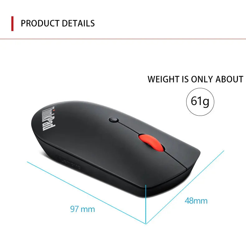 Wireless Mouse Lenovo ThinkPad Wireless Mouse 4Y50X88822 Mouse Dual Bluetooth Office Mouse Laser Mouse Black Ergonomic Mouse Laptop Mouse